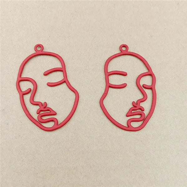60pcs Human Women Face Shape Earring Pendants Accessory