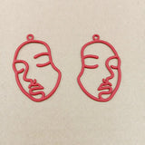 60pcs Human Women Face Shape Earring Pendants Accessory