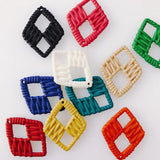 60pcs Colorful Geometry Bicone Shape Rattan Woven Resin Jewelry Charms