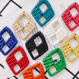 60pcs Colorful Geometry Bicone Shape Rattan Woven Resin Jewelry Charms