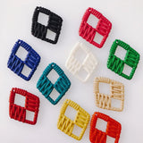 60pcs Colorful Geometry Bicone Shape Rattan Woven Resin Jewelry Charms
