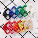 60pcs Colorful Geometry Bicone Shape Rattan Woven Resin Jewelry Charms