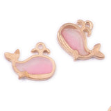 60pcs Glitter Double Colors Enamel Alloy Charms Animal Whale Fish Metal Ornament