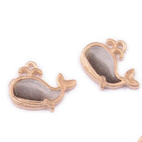 60pcs Glitter Double Colors Enamel Alloy Charms Animal Whale Fish Metal Ornament