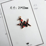 60pcs Oil Drop Diy Jewelry Accessories Enamel Paper Crane Charms
