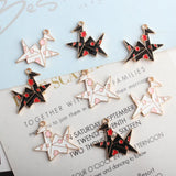 60pcs Oil Drop Diy Jewelry Accessories Enamel Paper Crane Charms
