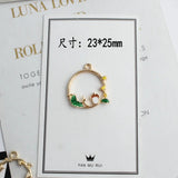 60pcs Floral Circle Earring Pendants Hollow Out Rabbit Carrot Fruit Pendant