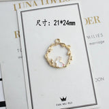 60pcs Floral Circle Earring Pendants Hollow Out Rabbit Carrot Fruit Pendant