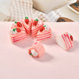 60pcs Colorful Strawberry Cake Resin Cabochons DIY Jewelry Findings