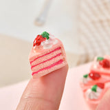60pcs Colorful Strawberry Cake Resin Cabochons DIY Jewelry Findings