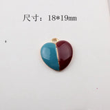 60pcs Double Colors Enamel Alloy Lovely Heart Pendant Charms