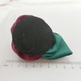 6cm Satin Rosettes With Leaf Fabric Flowers Corsage Hair Accessories
