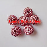 6mm Shamballe Beads Pink Clay Crystal Finding Ball Beads SH06019