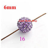 6mm Purple Amethyst Shamballe Beads Clay Crystal Christmas Ornaments