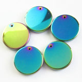 6pcs 25x5mm Rainbow Hematite Lion's Head Pendant Jewelry Beads