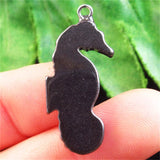 6pcs Hematite Sea Horse Pendant Natural Stone Animal Jewelry DIY Finding