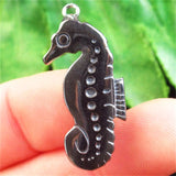 6pcs Hematite Sea Horse Pendant Natural Stone Animal Jewelry DIY Finding