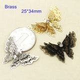 8 pcs Multi-layer Brass Butterfly Charms 25*34mm