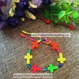 8-Piece Colorful Cross Bracelet Pack - Knot Rope, Braided Rope Bracelet
