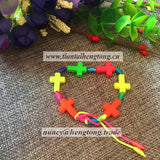8-Piece Colorful Cross Bracelet Pack - Knot Rope, Braided Rope Bracelet