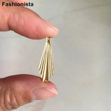 80 pcs Raw Brass Fan Charms 8.5*24mm Brass Stamping DIY Jewelry & Crafts