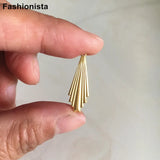 80 pcs Raw Brass Fan Charms 8.5*24mm Brass Stamping DIY Jewelry & Crafts