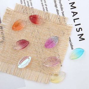 80pcs Acrylic Leaf Shape Jewelry Pendants Earring Charms