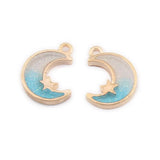 80pcs 14*18MM Enamel Alloy Star Moon Earring Charms Bling Floating Pendants