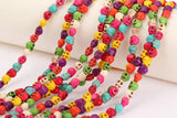 200 Pcs 8mm 10mm Colorful Skull Howlite Beads Charms Spacer Loose Stone Beads