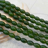 8x12mm Natural Green Emerald Rice-shaped Loose Beads 15
