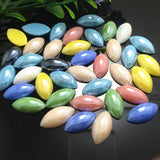 9*18mm Half Pearl Ceramic Bead Flat Back for DIY Jewelry