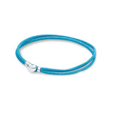 925 Silver Heart Chain Purple Leather Bracelet DIY Jewelry