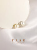 925 Silver Plated Pearl Stud Earrings Natural Freshwater Jewelry