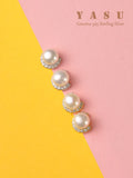 925 Silver Plated Pearl Stud Earrings Natural Freshwater Jewelry