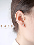 925 Silver Plated Pearl Stud Earrings Natural Freshwater Jewelry