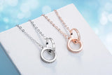 925 Silver Circle Necklace Pendant Women Jewelry Collar