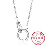 925 Silver Circle Necklace Pendant Women Jewelry Collar