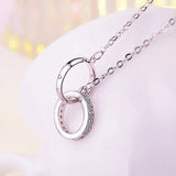 925 Silver Circle Necklace Pendant Women Jewelry Collar
