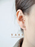 925 Silver Diamond Flower Stud Earrings Birthday Gift