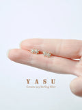 925 Silver Diamond Flower Stud Earrings Birthday Gift