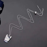 925 Silver Dog Pendant Chain Necklace Crystal Dog Necklace Girl Lady Gift