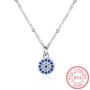 925 Silver Evil Eye Pendant Women's Necklace