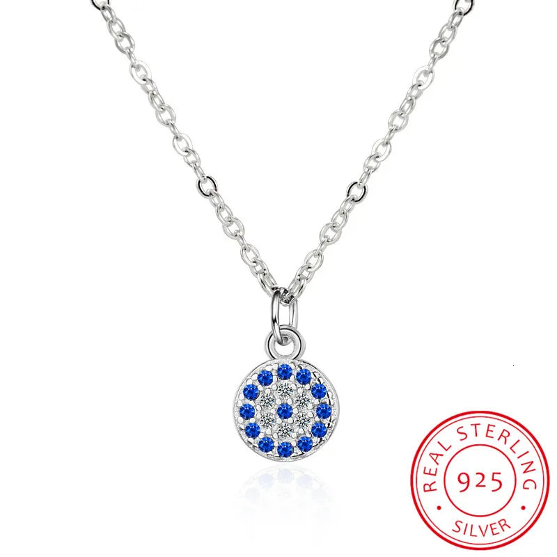 925 Silver Evil Eye Pendant Women's Necklace