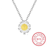 925 Silver Daisy Flower Necklace Collar Jewelry