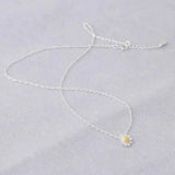 925 Silver Daisy Flower Necklace Collar Jewelry
