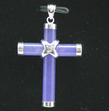 925 Silver Purple Jade Cross Pendant