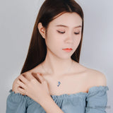 925 Silver Rhinestone Dolphin Necklace Jewelry Collar