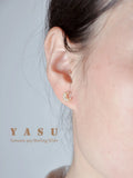 925 Silver French Glossy Moon Earrings 18k Plating