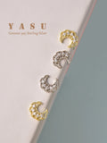 925 Silver French Glossy Moon Earrings 18k Plating