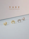 925 Silver French Glossy Moon Earrings 18k Plating
